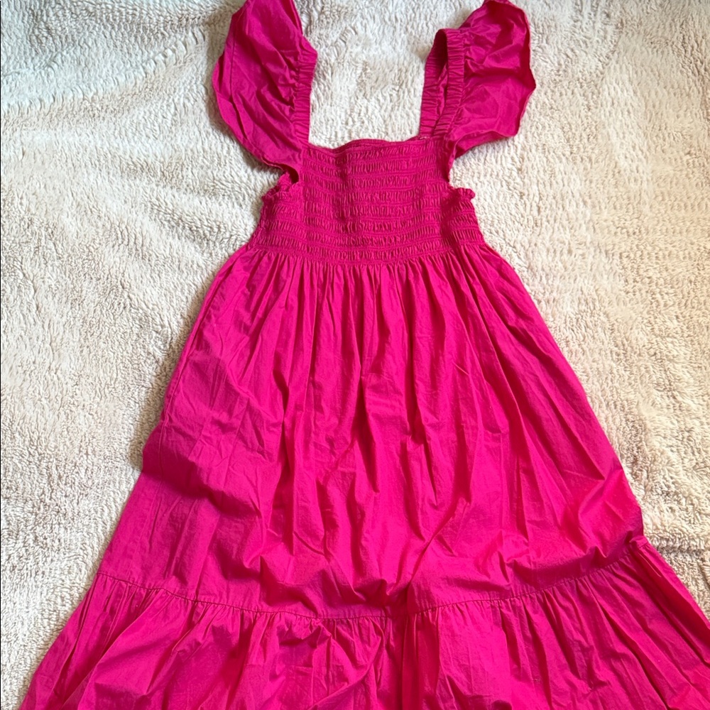 Pink Ruffled Tiered Maxi  Dress